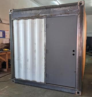 12ft container custom wall with door