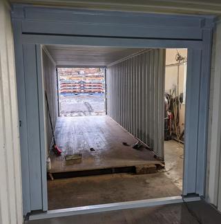 Roll up door inside frame