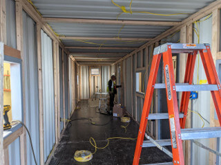 Container office insulation frame 40ft shipping container office insulation frame