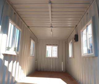 shipping  container with five windows