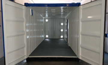 Water filtration system built inside a shipping container